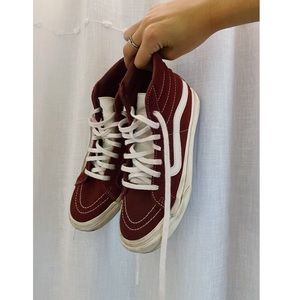 Maroon high top Vans